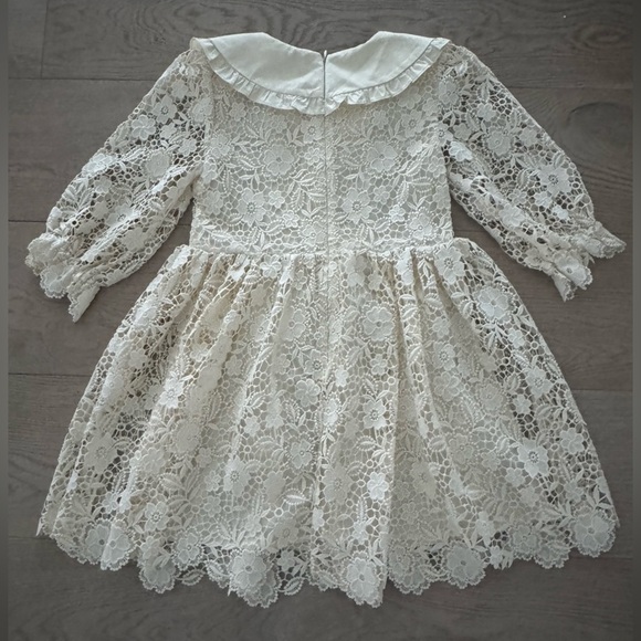 SELF-PORTRAIT Girls Embellished guipure lace dress
Cream color size 7-8 - Picture 9 of 13